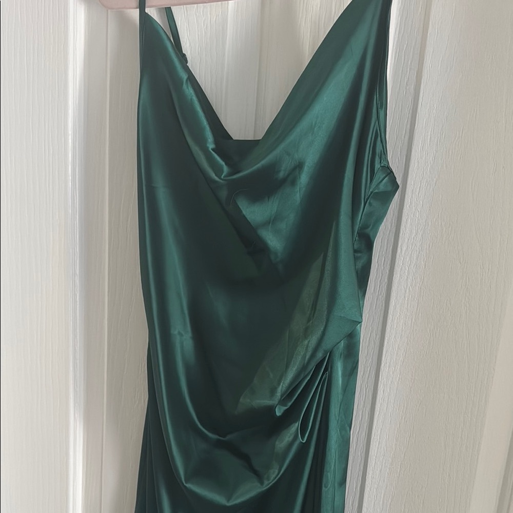 Emerald  Green Satin Dress